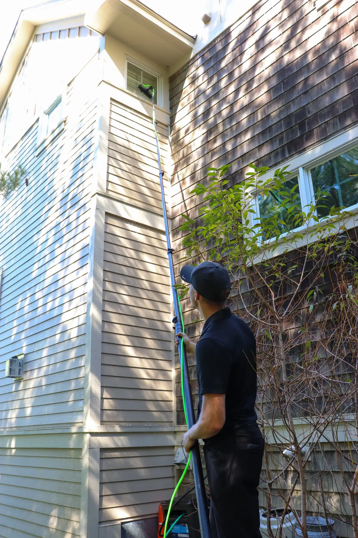 Window cleaning in action